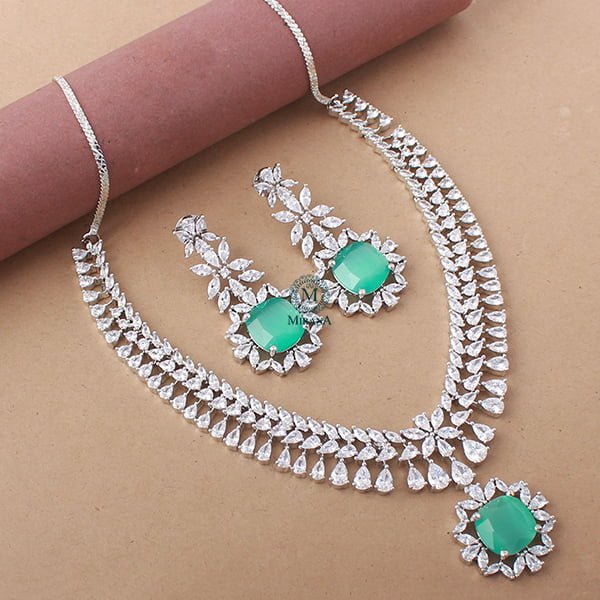 Clora Pastel Green Designer Necklace Set