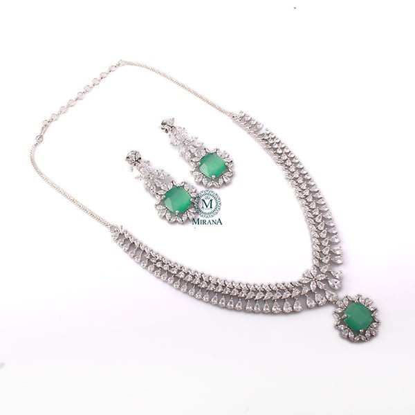 Clora Pastel Green Designer Necklace Set