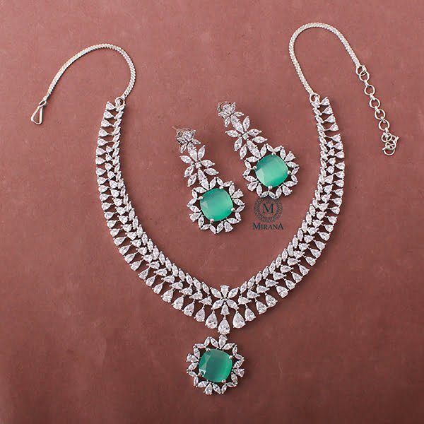 Clora Pastel Green Designer Necklace Set