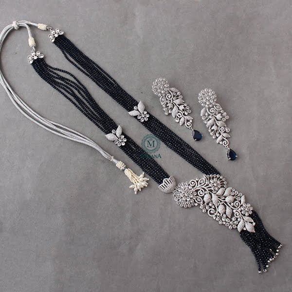 Layla Sapphire Blue Long Necklace Set