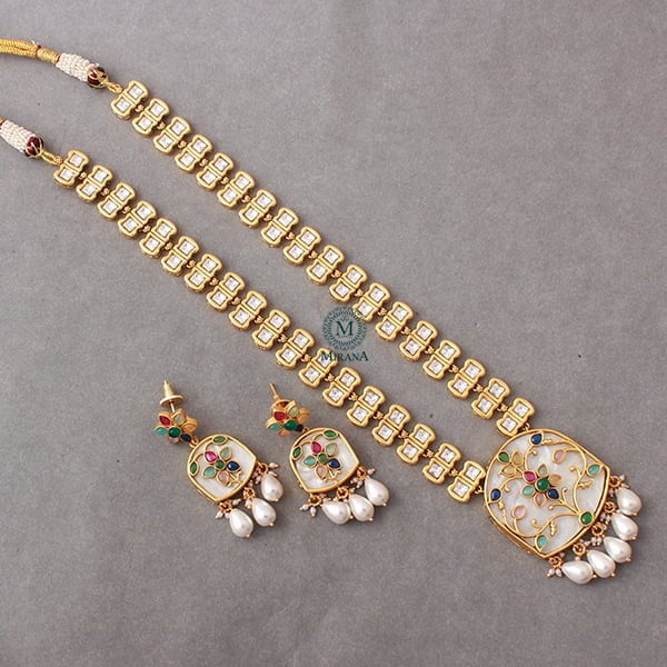 Bhavna Meenakari Polki Long Necklace Set