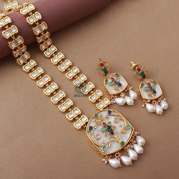 Bhavna Meenakari Polki Long Necklace Set