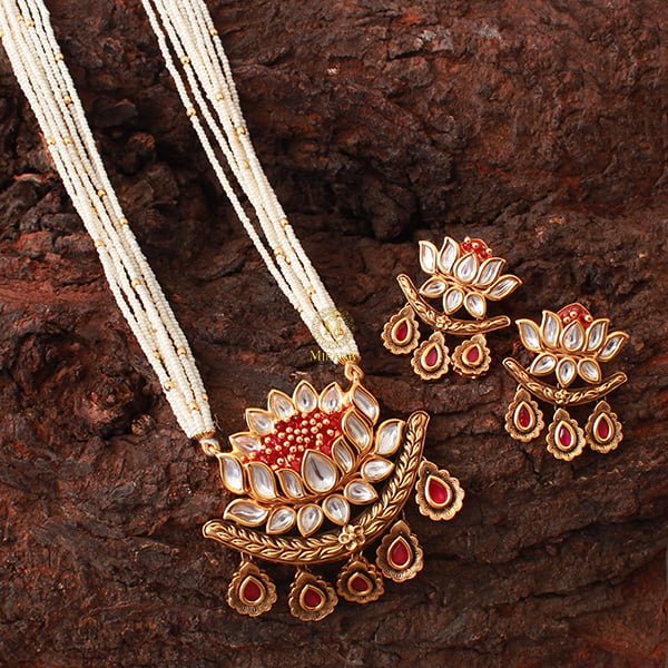 Kamla Ruby Polki Designer Necklace Set