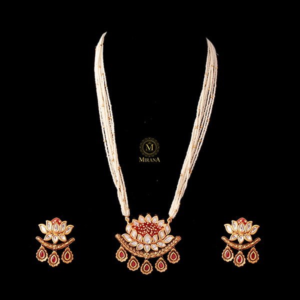 Kamla Ruby Polki Designer Necklace Set