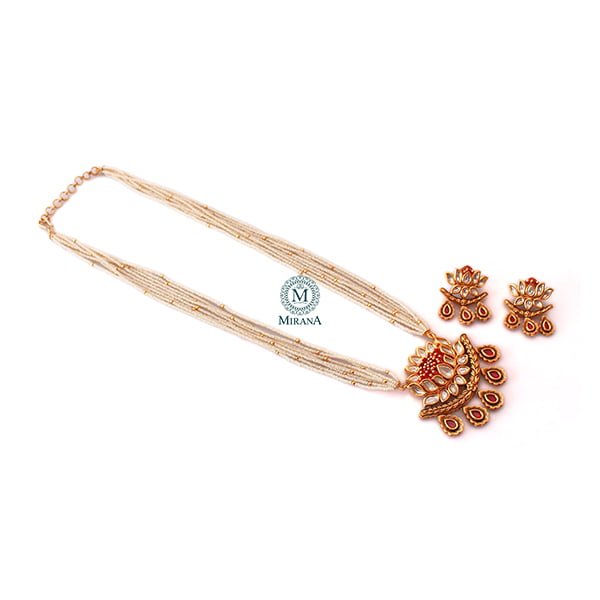 Kamla Ruby Polki Designer Necklace Set