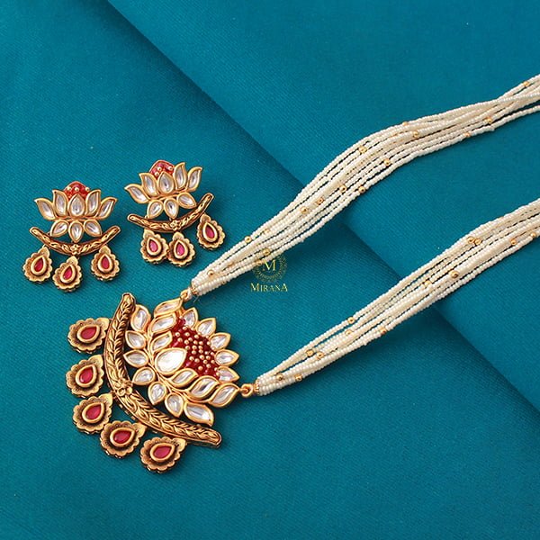 Kamla Ruby Polki Designer Necklace Set