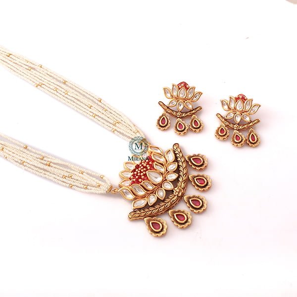 Kamla Ruby Polki Designer Necklace Set