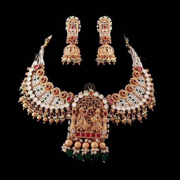 Shehnai Pearl Antique Designer Necklace Set