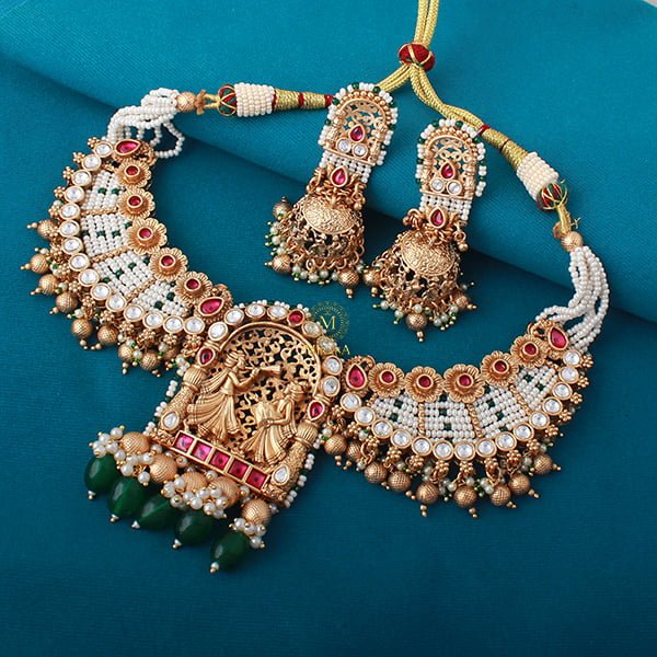 Shehnai Pearl Antique Designer Necklace Set