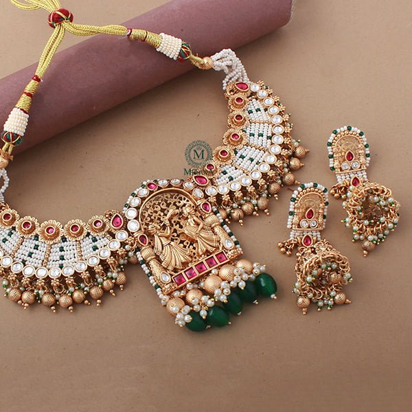 Shehnai Pearl Antique Designer Necklace Set