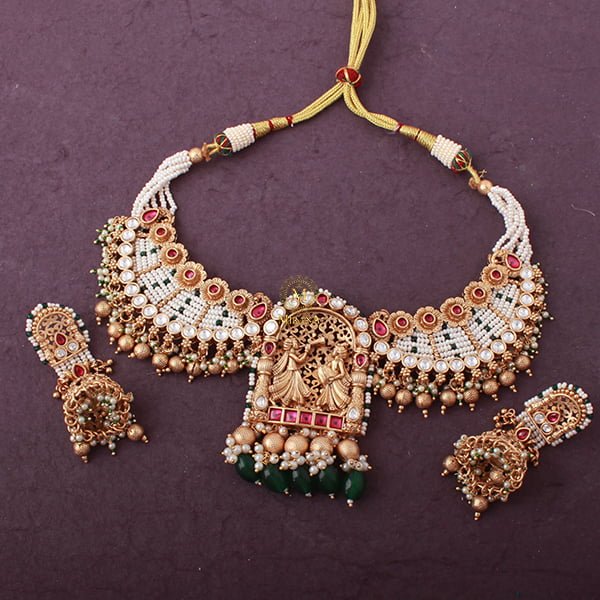 Shehnai Pearl Antique Designer Necklace Set