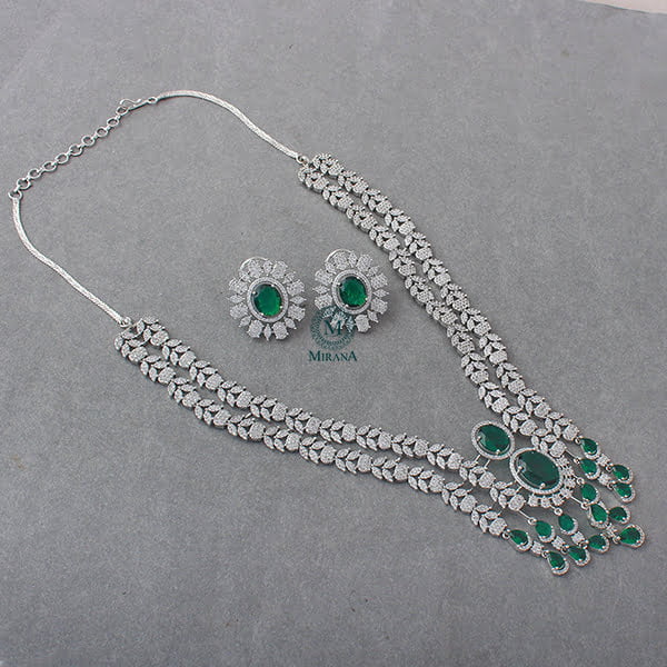 Hazel Emerald Green Designer Necklace Set