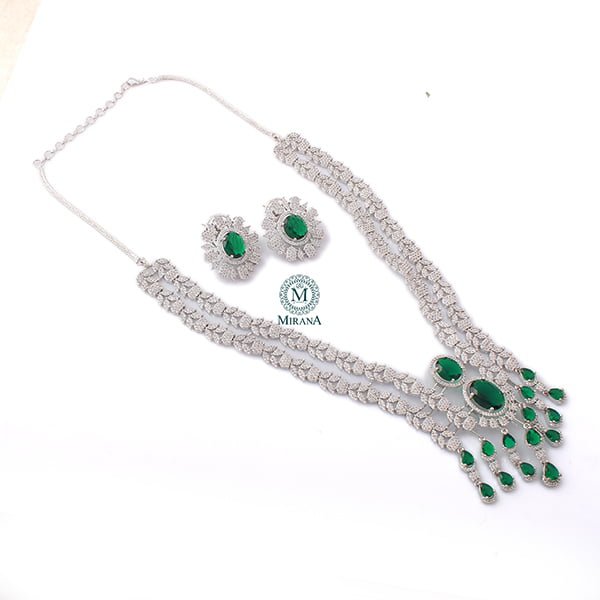 Hazel Emerald Green Designer Necklace Set