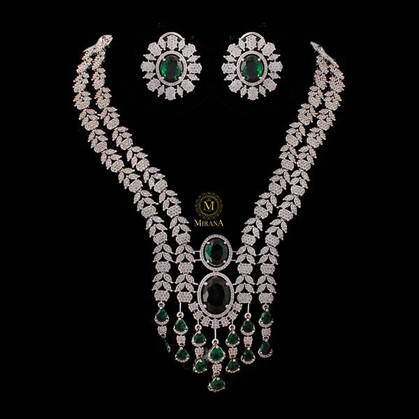 Hazel Emerald Green Designer Necklace Set