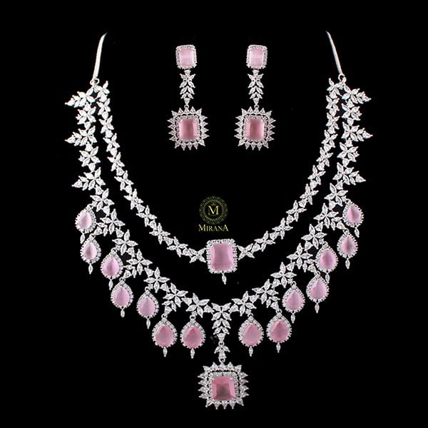 Jennifer Pastel Pink Designer Necklace Set