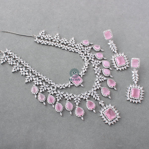 Jennifer Pastel Pink Designer Necklace Set