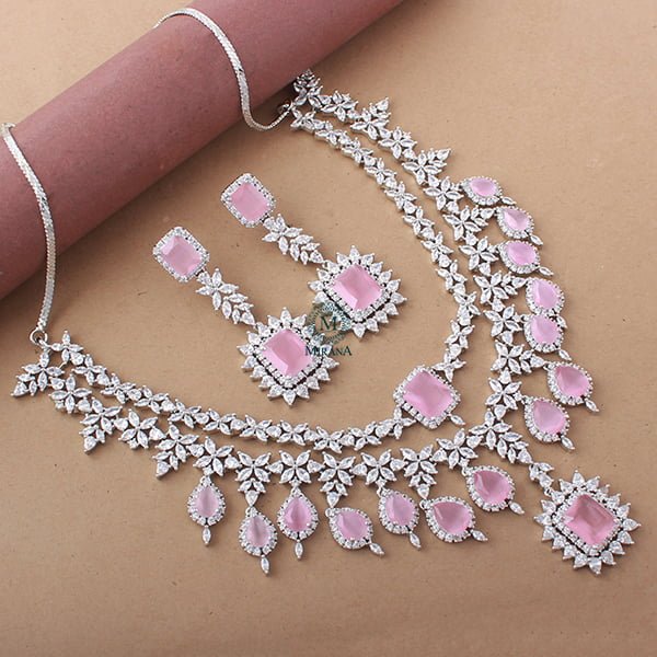 Jennifer Pastel Pink Designer Necklace Set