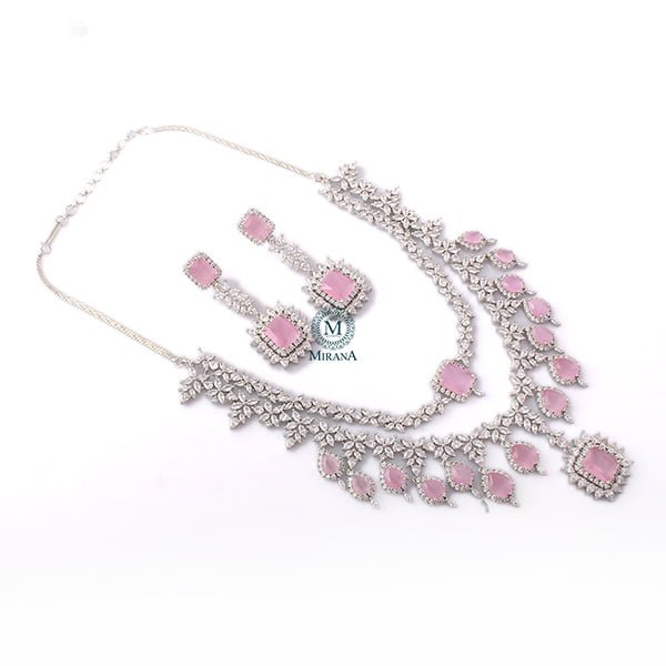 Jennifer Pastel Pink Designer Necklace Set