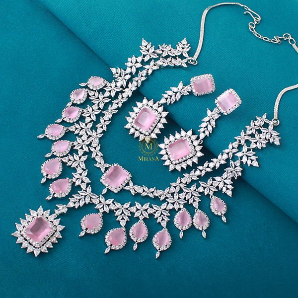 Jennifer Pastel Pink Designer Necklace Set