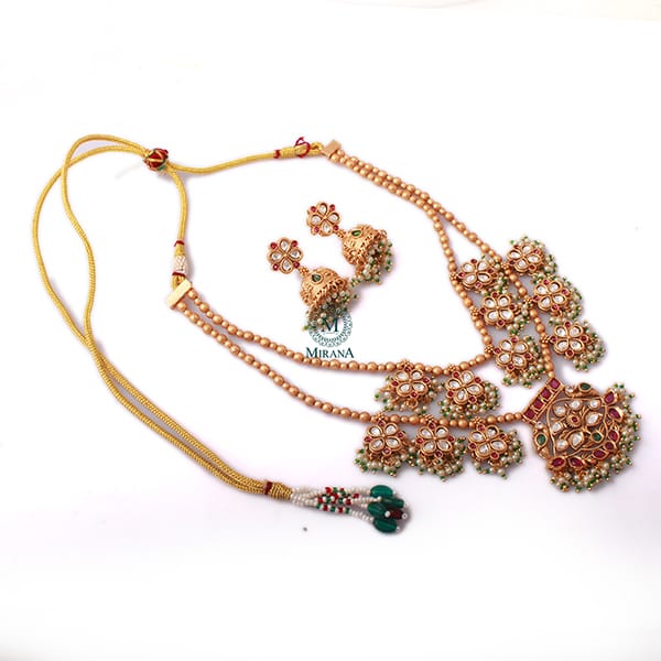 Hansika Pearl Antique Layered Necklace Set