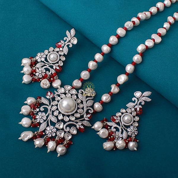 Shania Ruby Pearl Designer Necklace Set