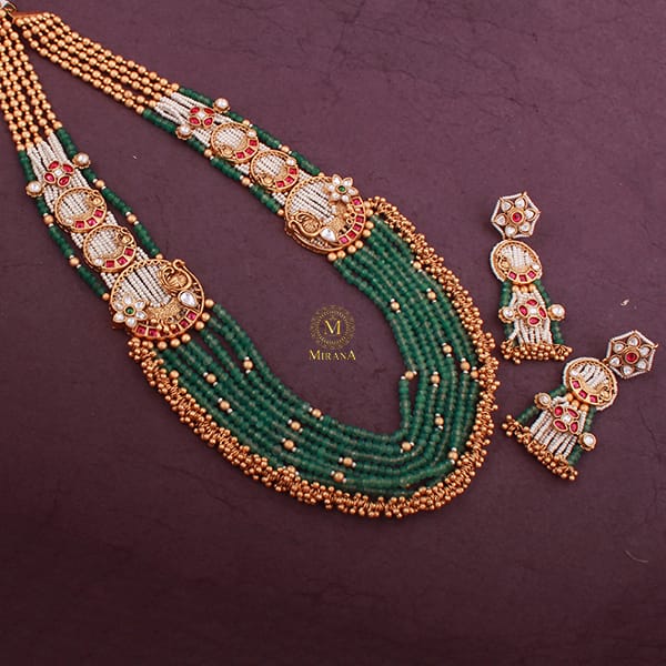 Phulkari Antique Designer Long Necklace Set