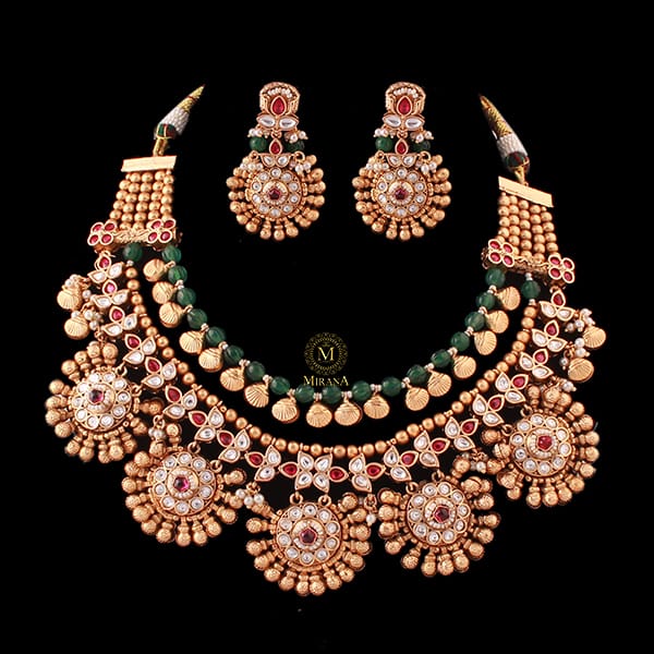 Kaarvi Antique Layered Designer Necklace Set