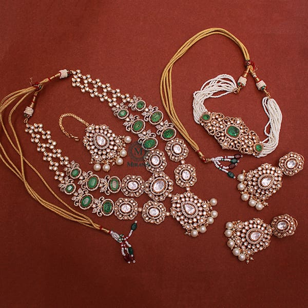 Radhika Green Pearl Polki Bridal Designer Set