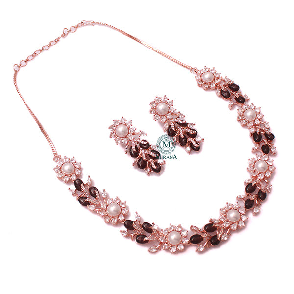 Sinora Lavender Pearl Fusion Designer Necklace Set