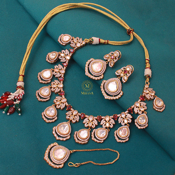 Sharjina Ruby Polki Designer Necklace Set