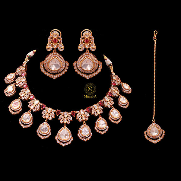 Sharjina Ruby Polki Designer Necklace Set