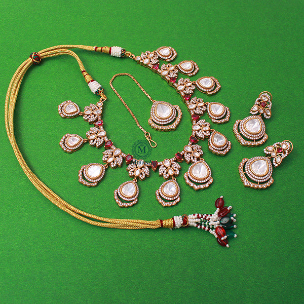 Sharjina Ruby Polki Designer Necklace Set