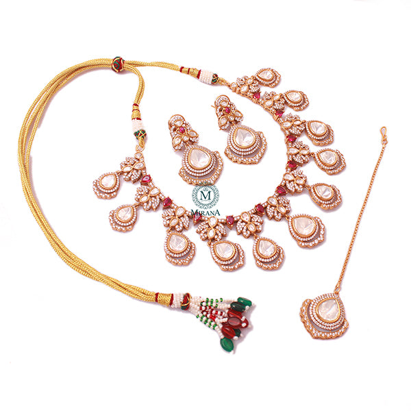 Sharjina Ruby Polki Designer Necklace Set