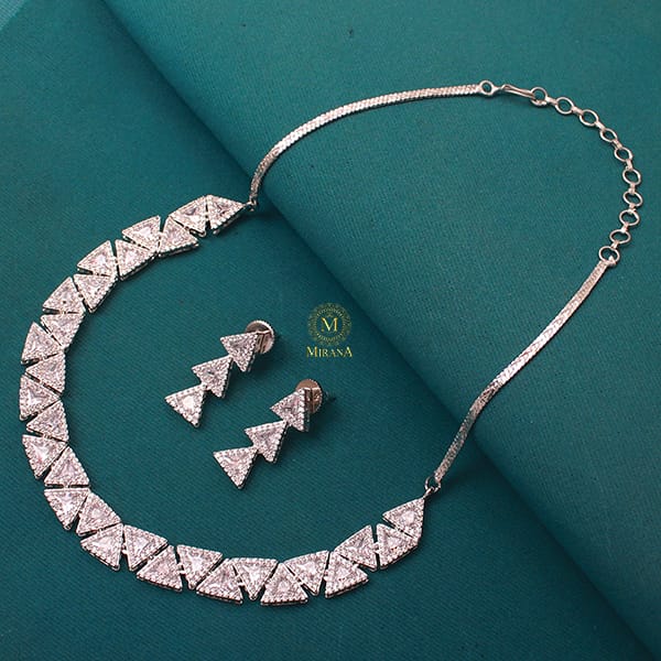 Trily CZ Designer Necklace Set