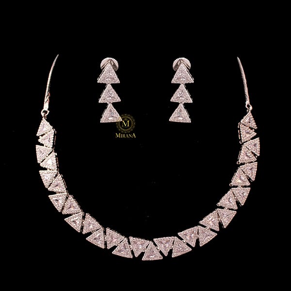 Trily CZ Designer Necklace Set