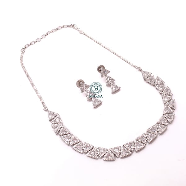 Trily CZ Designer Necklace Set