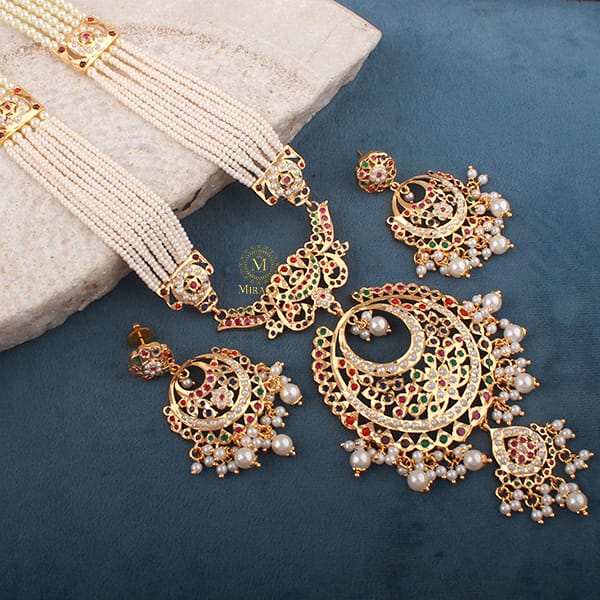 Esha Pearl Jadau Designer Necklace Set