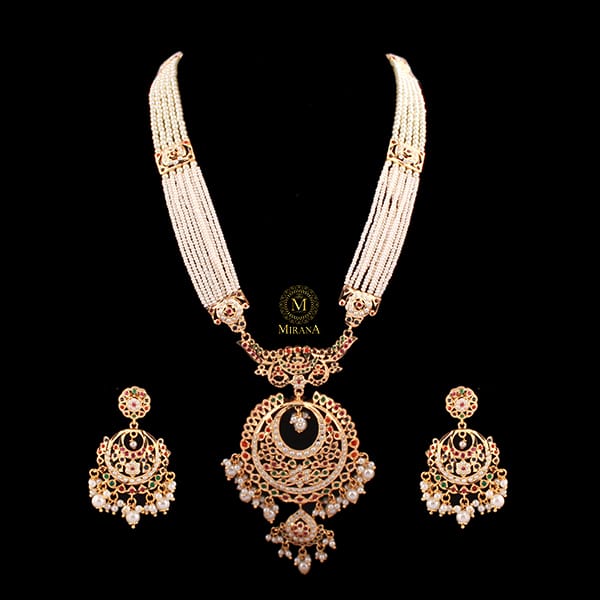 Esha Pearl Jadau Designer Necklace Set