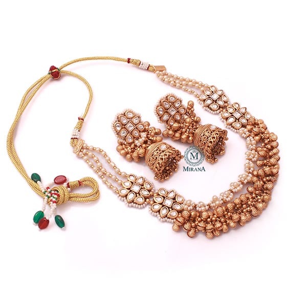 Kitashi Pearl Antique Designer Necklace Set