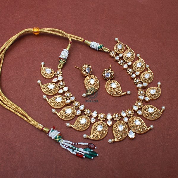 Rachna Pearl Antique Designer Necklace Set