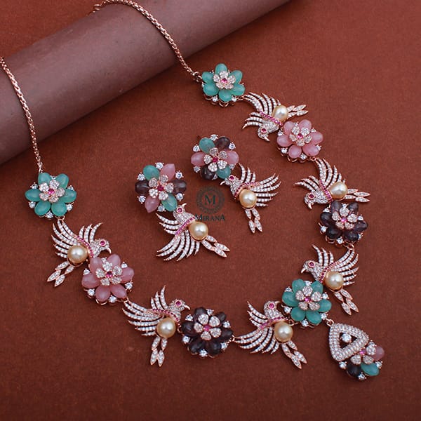 Cuckoo Fusion CZ Designer Necklace Set