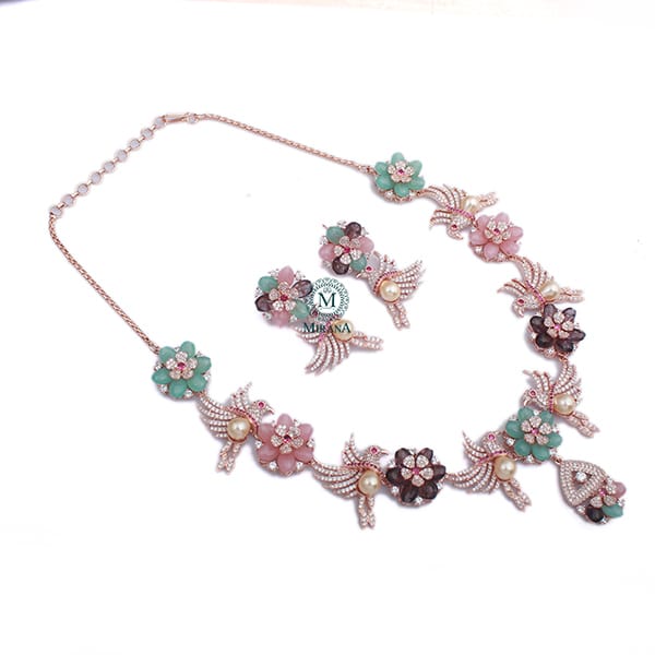 Cuckoo Fusion CZ Designer Necklace Set