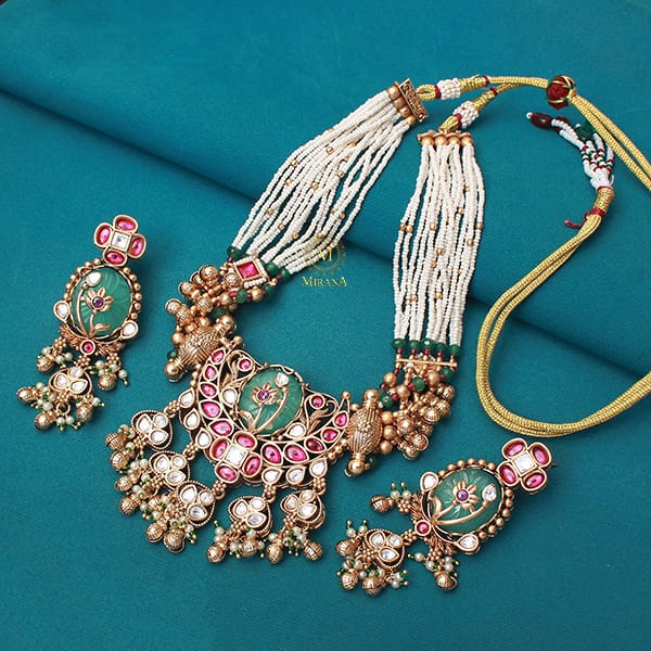 Vaani Pearl Antique Designer Necklace Set