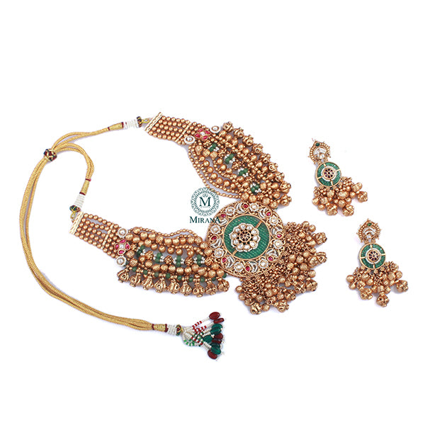 Madhubala Antique Designer Necklace Set