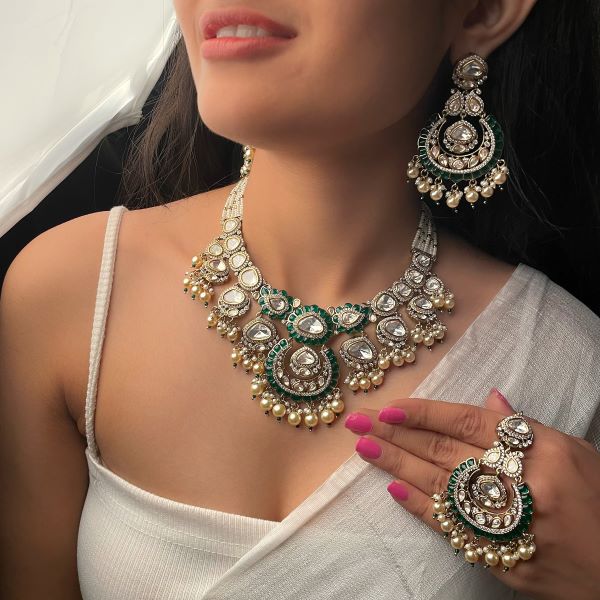 Bidaai Polki Designer Necklace Set
