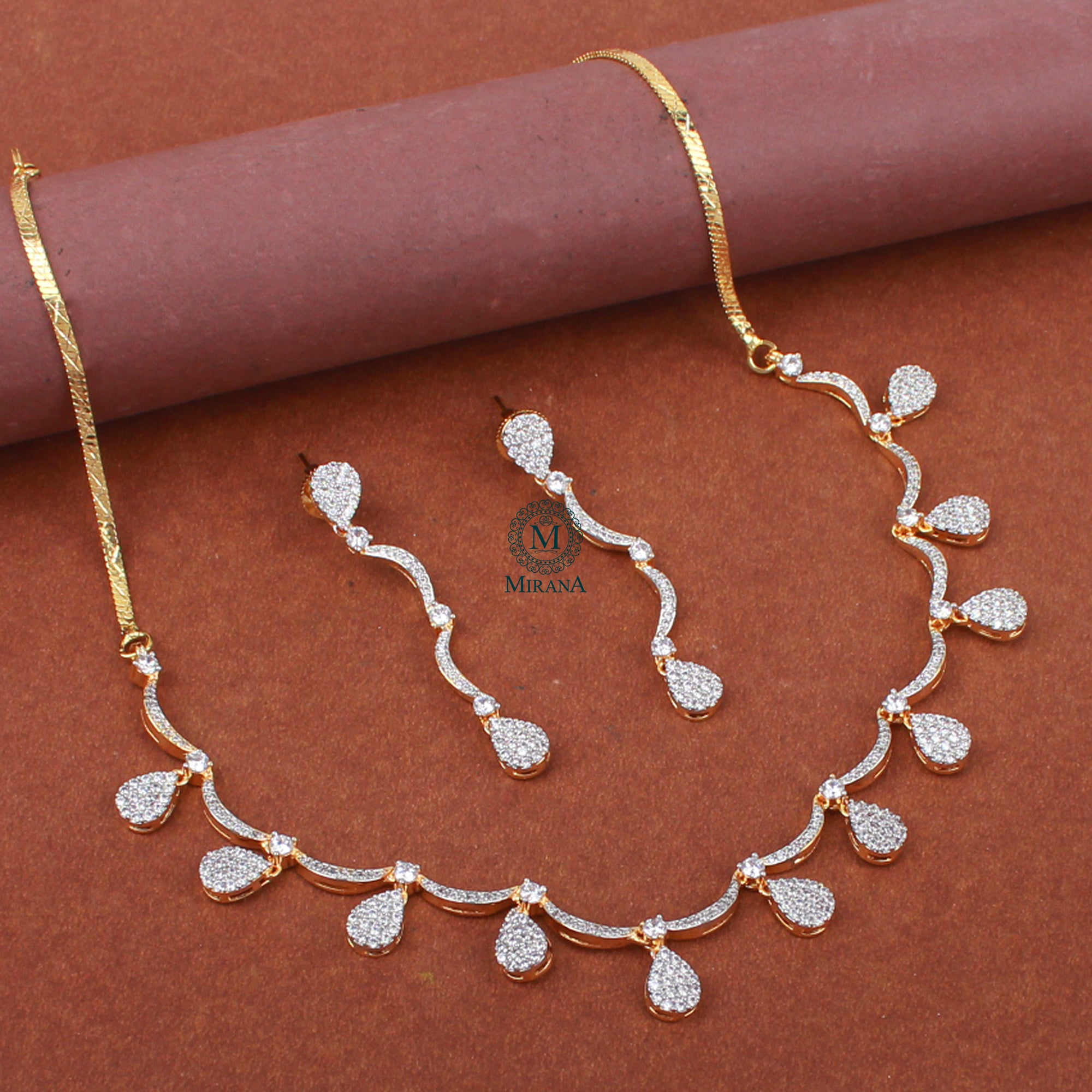 Briti CZ Designer Necklace Set