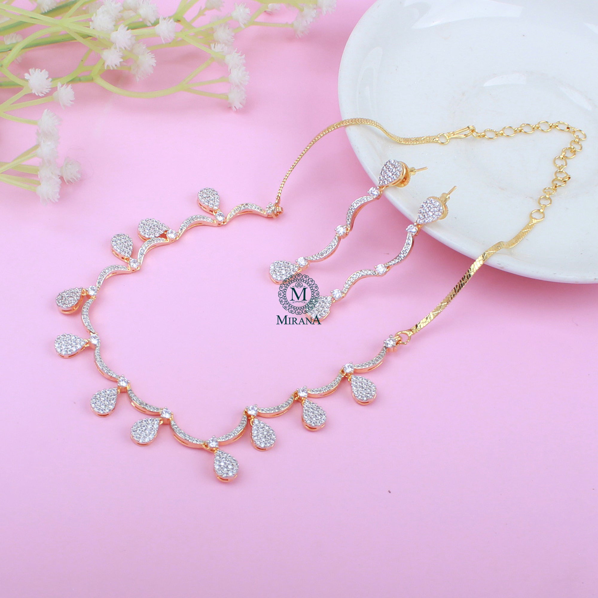 Briti CZ Designer Necklace Set