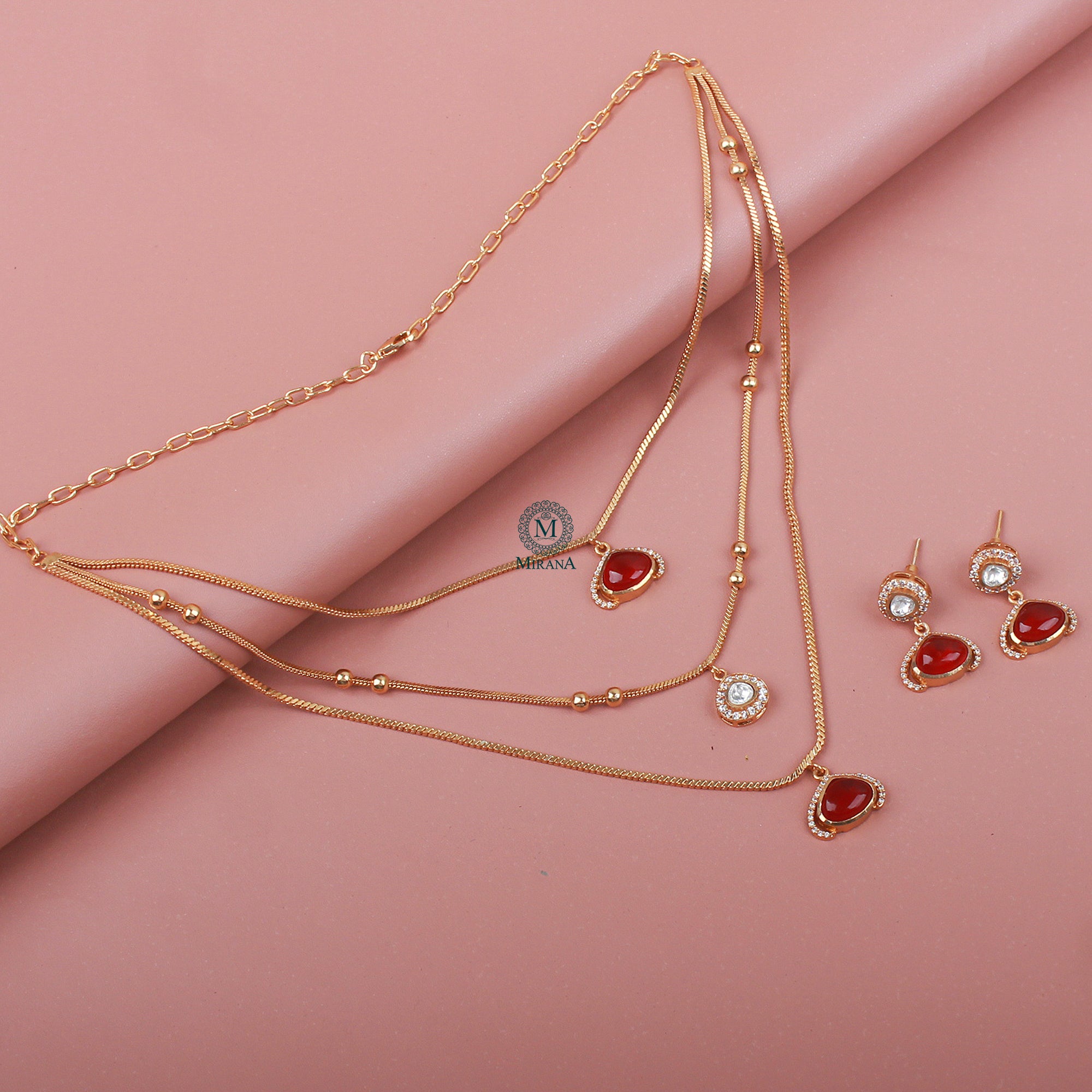 Samina Triple Layered Designer Necklace Set