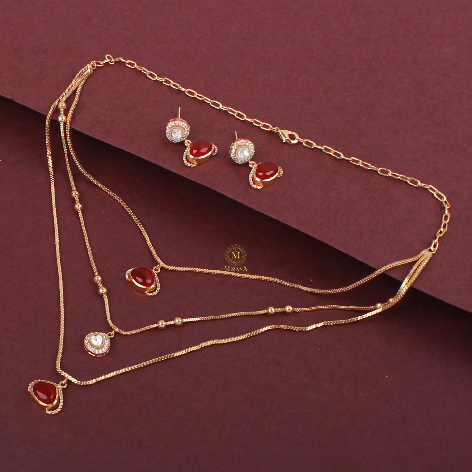 Samina Triple Layered Designer Necklace Set