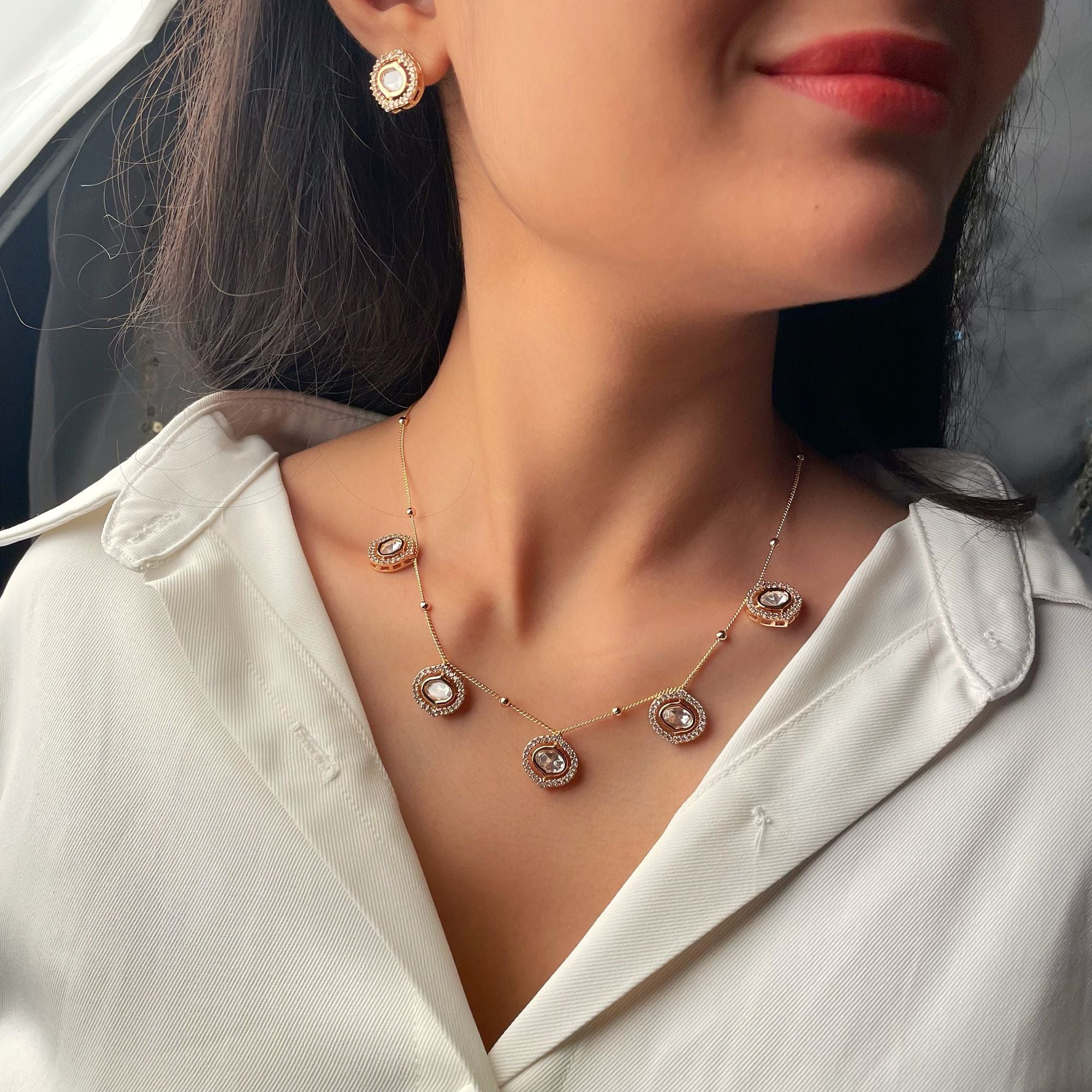 Gungun Polki Designer Necklace Set